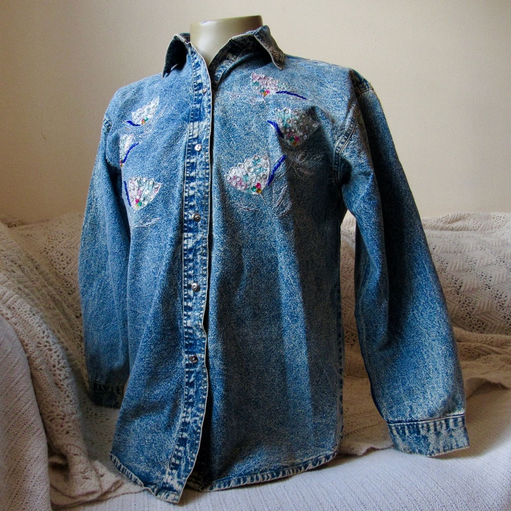 80s Vintage denim shirt, denim shirt